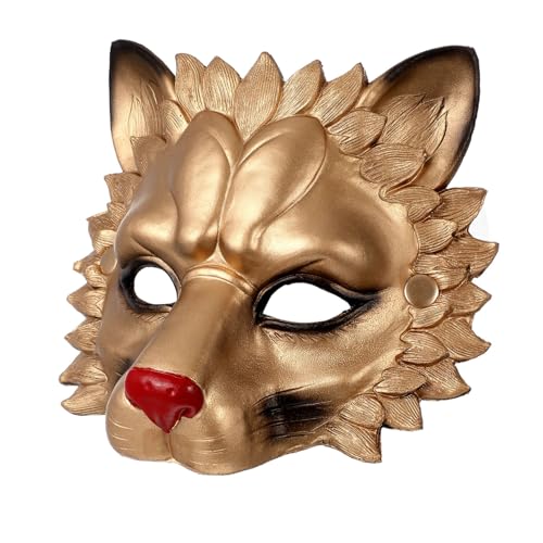Abaodam 1 Stück Tanzparty Löwenmaske Cosplay Masken Gruselige Maske Erwachsene Halloween-Maske halloween costume halloween kleidung Maskiert Halloween-Löwenmaske 3D-Löwenmaske Golden von Abaodam