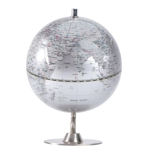 Abaodam 1 Stück mit Ständer Karte interaktiv Licht Globen Globuskinder World map bürodekoration map of The World Earth of All stehaufebh Weltkugel Silver von Abaodam