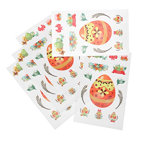 Abaodam 10 Blätter Osteraufkleber Party-Aufkleber Aufkleber Für Bastelprojekte Zarte DIY Aufkleber Handwerk Aufkleber Frohe Ostern-Aufkleber Aufkleber Für Colorful Plastik von Abaodam