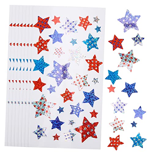 Abaodam 10 Blätter Sterne-Aufkleber Bling-Star-Aufkleber Aufkleber Für Handwerk Selbstgemachter Aufkleber Verhaltensdiagramm-Aufkleber Fünfzackiger Sternaufkleber Aufkleber Papier von Abaodam