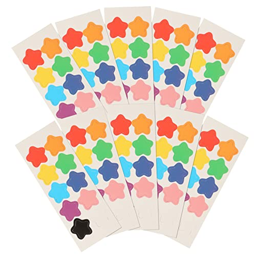 Abaodam 10 Blatt Bunte Aufkleber Sternaufkleber Whiteboard Für Kühlschrank Nagelaufkleber Cartoonaufkleber Aufkleber Lehrerzubehör Lehreraufkleber Kupferkarton von Abaodam