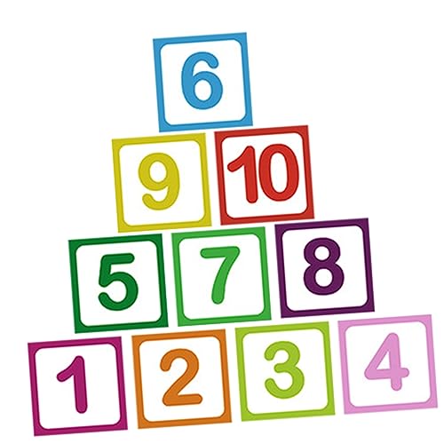 Abaodam 10 Blatt Selbstklebende Zahlen Bodenaufkleber für Kinderzimmer rutschfeste Dekorative Spielaufkleber für Spielzimmer Kindergarten und Flur Cartoon Design von Abaodam