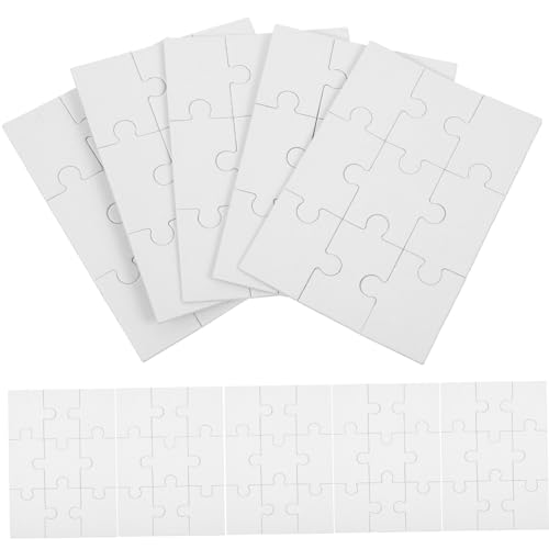 Abaodam 10 Leere Puzzles Weiße Puzzleteile Leere Puzzleteile 100 Teile Leeres Puzzle Weiße DIY-holzpuzzles Weißes DIY-holzpuzzle DIY-bastelbedarf Kind Papier Schmücken Sublimation von Abaodam