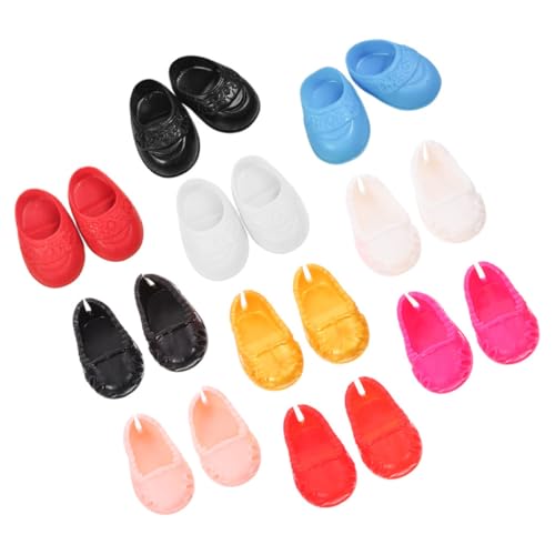 Abaodam 10 Paar Miniatur-Puppenschuhe, entzückende flache Schuhe für Puppen, leichtes Schuhwerk für kreatives Verkleiden und fantasievolles Spielen Abaodam 10 Paar Miniatur-Puppenschuhe, entzückende flache Schuhe für Puppen, leichtes Schuhwerk für kreatives Verkleiden und fantasievolles Spielen von Abaodam