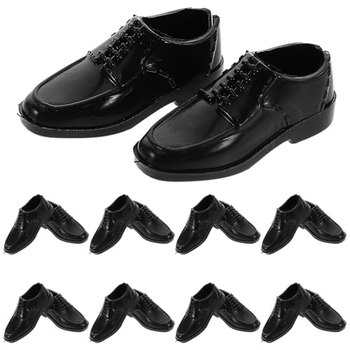 Abaodam 10 Paar Schwarze Herrenschuhe Im Maßstab 1/6 – Actionfigur Männliche Plastikfigur Miniatur-Puppenschuhe Für 11 6-Zoll-Puppen Als Puppenhaus-Dekorationszubehör Abaodam 10 Paar Schwarze Herrenschuhe Im Maßstab 1/6 – Actionfigur Männliche Plastikfigur Miniatur-Puppenschuhe Für 11 6-Zoll-Puppen Als Puppenhaus-Dekorationszubehör von Abaodam