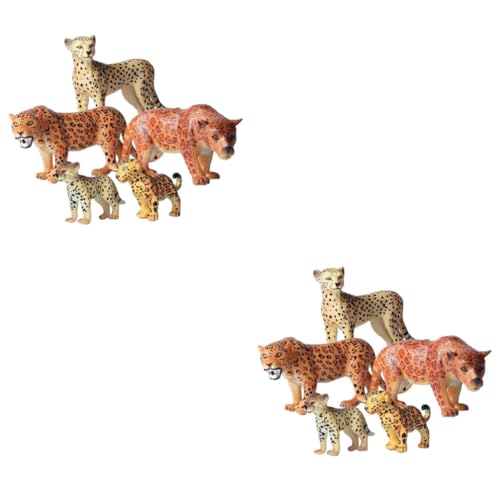Abaodam 10 STK Leopardenmodell Spielzeug Waldparty-dekor Wildes Leopardenmodell Heimfigur-Ornamente Jugueten Wildtiermodell Brio-Spielzeug Tierische Schreibtischdekoration Fest Afrika von Abaodam