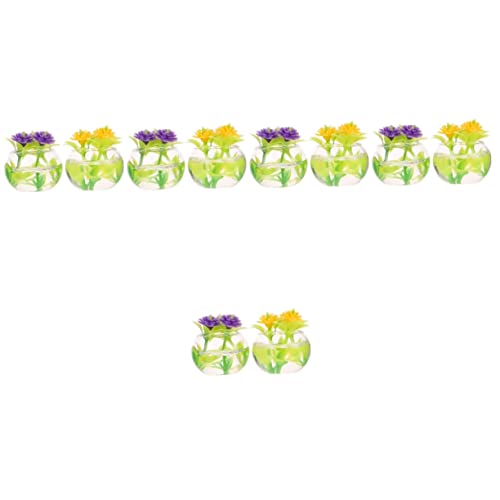 Abaodam 10 STK Mikro-Landschafts-Topfpflanzen Kristallfiguren Blumenmittelstücke Kinder bastelset basteln für Kinder Ornament Modelle Miniatur-Blumenmodell Puppenhaus-Blumenverzierung Glas von Abaodam