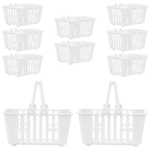 Abaodam 10 Stück Mini Einkaufskorb Mini Supermarktwagen Winzige Einkaufskörbe Kunststoff Kleine Supermarktkörbe Puppenhaus Minikorb Ornament Kinder Einkaufskorb Mini Aufbewahrungskorb von Abaodam