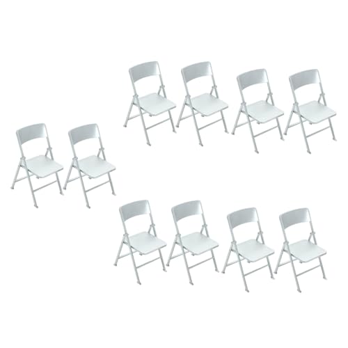 Abaodam 10 STK Puppenhaus Klappstuhl Haarschmuck Mini-Stuhl Schmückt Mini-möbel Spielzeug Für Kinder Entzückende Puppenmöbel Miniaturstuhl M151 Statue PVC Kinderzimmer von Abaodam