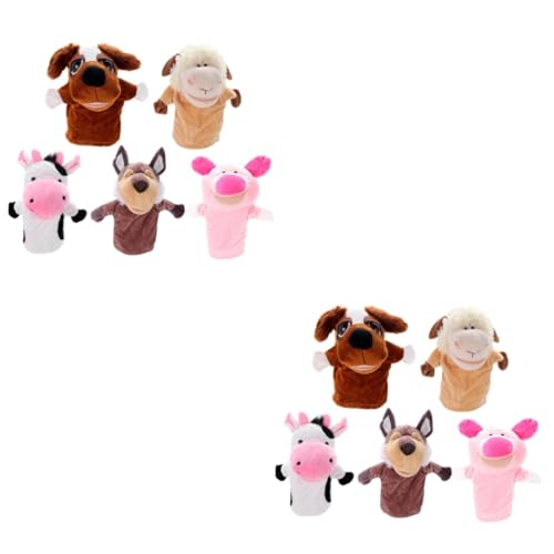 Abaodam 10 STK tierische Marionette Spielzeug für Kinder Tiere Spielzeug interaktives Spielzeug kinderspielzeug Motor Spielzeuge Puppen Handpuppe Spielzeug Puppe mit beweglichem Mund von Abaodam