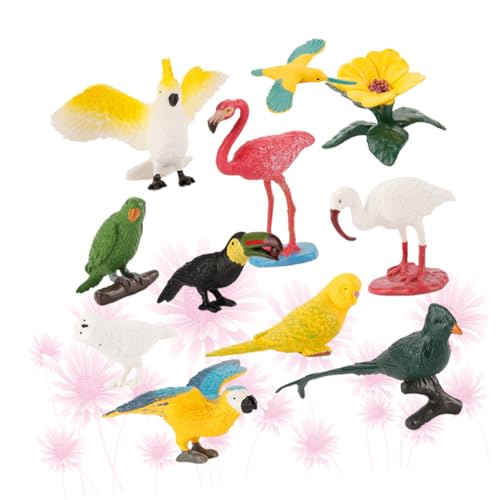 Abaodam Tier 10 Stück Realistische Vogelmodelle Aus Kunststoff Papagei Flamingo Spielzeug Für Jungen Und Mädchen Lernen von Abaodam