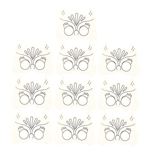 Abaodam 10 Stück Aus Papier Zum Ausmalen Selber Machen Leeres Blatt Unbemalt Leere Bastelmasken Für Handwerk Diy Masken Papiermaske Zum Selbermalen Weiß von Abaodam