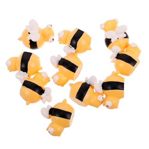 Abaodam 10 Stück Bienenverzierung Mini Biene Hummeln Zum Basteln Kleine Mini-Bienen-spielset Minibienen Zum Basteln Kleine Bienen Zum Basteln Gefälschte Bienen Bienenfigur Harz von Abaodam