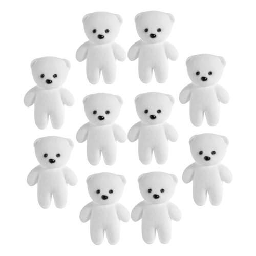 Abaodam 10 Stück Blasenbär kleine Bären Minibären für die Babyparty Bärenpuppe bärenförmige Blumendekore Mini-Plüschbären mit Tutus Mini-Harzbären Geburtstags-Minibären Schaum Weiß von Abaodam