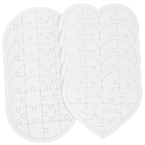 Abaodam 10 Stück DIY Blanko Puzzle für Sublimation Kreative Malvorlagen für Rund und Herzform für Frühe und Bastelprojekte Abaodam 10 Stück DIY Blanko Puzzle für Sublimation Kreative Malvorlagen für Rund und Herzform für Frühe und Bastelprojekte von Abaodam