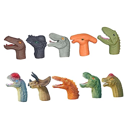 Abaodam 10 Stück Dinosaurier-handpuppe Dinosaurier-fingerpuppen Fingerpuppe Fingerpuppe Für Marionetten Mini-fingerpuppen Kinderspielzeug Fingerspielzeug PVC von Abaodam