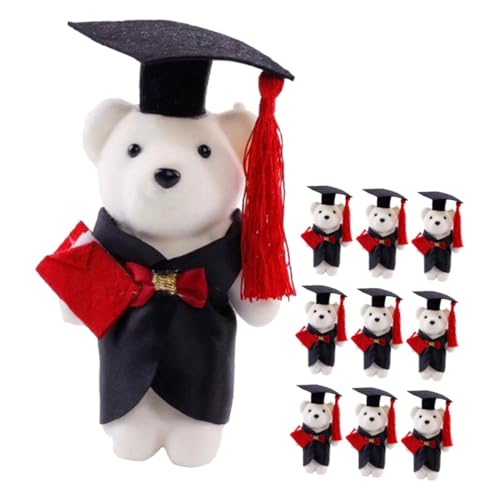 Abaodam 10 Stück Doktorbär Puppenzubehör Für Die Abschlusssaison Schlüsselanhänger Tiere Puppe Abschlussbär Abschluss Hängender Bär Mini Abschlussbär Puppe Aus Polyester von Abaodam