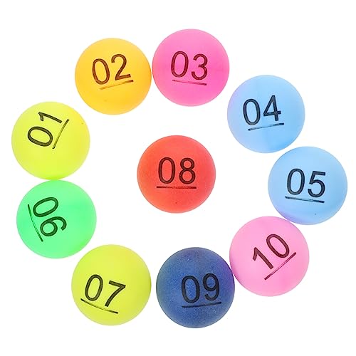 Abaodam 10 Stück Farbnummer Nummernauswahl Ball Party Glücksziehung Farbe Tischtennisbälle Mit Nummer Partyspielbälle Ball Requisiten Farbige Bälle von Abaodam