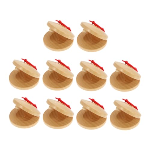 Abaodam 10 Stück Fingerkastagnetten Aus Holz Handschlaginstrumente Für Musikspielzeug Montessori Musikset Für Die Früherziehung von Abaodam