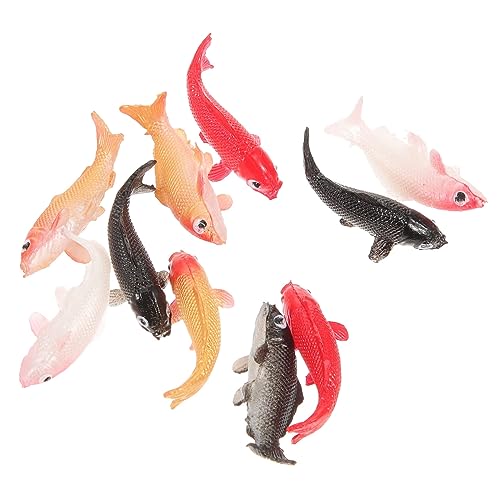 Abaodam 10 Stück Fischfiguren Koi und Dekoration für Puppenhaus Realistische Spielzeuge Kreativität und Motorik von Kindern für DIY Projekte und Partyzubehör von Abaodam
