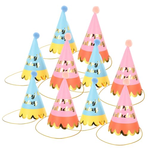 Abaodam Niedliche Partyhüte Für Geburtstage Für Kinder – 10-teiliges Party-kopfbedeckungs-requisitenset in Papierkegelform Dekoratives Partyhut-set von Abaodam