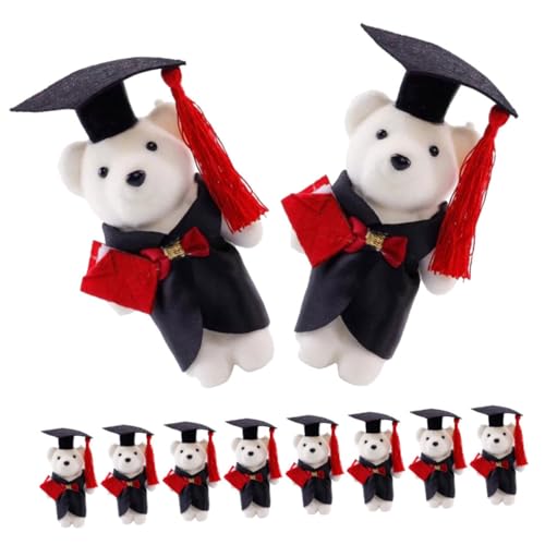 Abaodam 10 Stück Graduierte Doktorbär Puppe Abschlusszubehör Für Die Abschlusssaison Mini Plüsch Abschlussbär Glückwunsch Absolvent Tierpuppe Blumenbär Abschlussbären Stoff von Abaodam