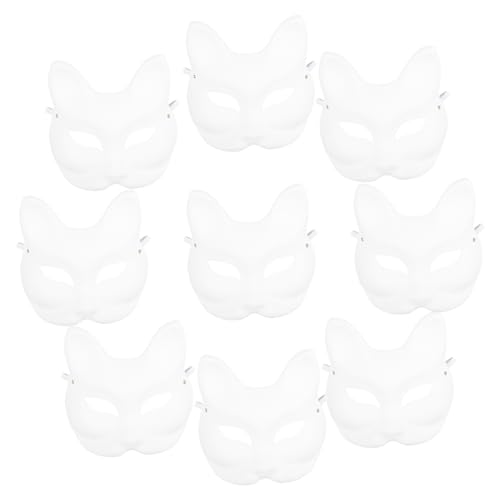 Abaodam 10 Stück Handbemalte Zellstoffmasken halloween masken halloweenmaske fox mask Schaum-Halloween unbemalte masken selber machen Maskerade-Maske für Frauen Fuchsmaske leer Papier Weiß Abaodam 10 Stück Handbemalte Zellstoffmasken halloween masken halloweenmaske fox mask Schaum-Halloween unbemalte masken selber machen Maskerade-Maske für Frauen Fuchsmaske leer Papier Weiß von Abaodam