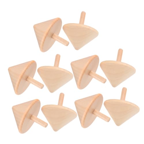 Abaodam 10 Stück Holz für DIY Malset Handgefertigte Spinnkreisel Kreatives Bastelspielzeug Hand Auge Koordination Kindergarten Spielspaß von Abaodam