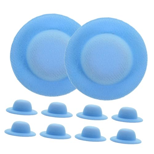 Abaodam 10 Stück Kleines Strohhutspielzeug Puppe Stoff schmücken Basteln Foto -Prop -Zubehör Party-Accessoires Mini-Imitationshüte Mini-Hut- Miniaturhüte Eva Blue von Abaodam
