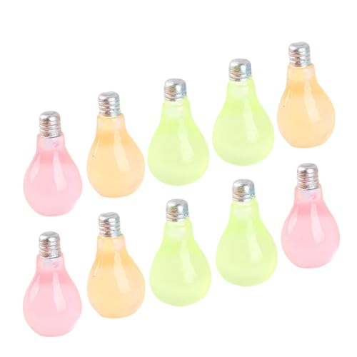 Abaodam 10 Stück Leuchtende kleine Glühbirne Mini kleine Birne Glühbirnenverzierung bisschen bastelzeug fluoreszierend mikrolandschaft mockin deko DIY-Versorgung kleines Hauszubehör Harz von Abaodam