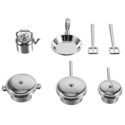 Abaodam 10 Stück Mini Küchenspielzeug Set Teiliges Puppenhaus Kochgeschirr Mini Kochutensilien aus Legierung Realistische Miniatur Küchendekoration für Rollenspiele und Sammler Abaodam 10 Stück Mini Küchenspielzeug Set Teiliges Puppenhaus Kochgeschirr Mini Kochutensilien aus Legierung Realistische Miniatur Küchendekoration für Rollenspiele und Sammler von Abaodam