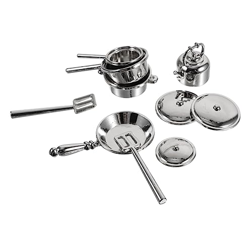 Abaodam 10 Stück Miniatur Küchengeräte Set Teiliges Puppenhaus Zubehör Miniatur Kettle Töpfe Utensilien für Realistische Küchen Dekoration für Mini Häuser und Spielzeugküchen Abaodam 10 Stück Miniatur Küchengeräte Set Teiliges Puppenhaus Zubehör Miniatur Kettle Töpfe Utensilien für Realistische Küchen Dekoration für Mini Häuser und Spielzeugküchen von Abaodam