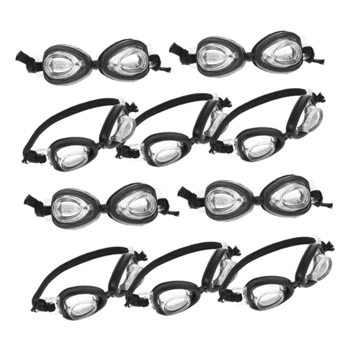 Abaodam 10 Stück Miniatur Schwimmbrillen Kleine Brillen Poolparty Schwimmbrillen Mini Zubehör Mini Puppen Puppenzubehör Pool Brillen Schwarz von Abaodam