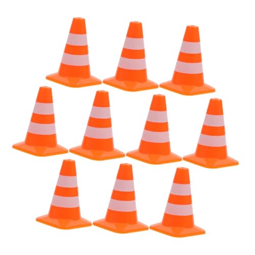 Abaodam 10 Stück Miniatur Verkehrskegel Leitkegel Markierungen Sandtisch Outdoor Fußballtrainingskegel Straßensperre Parkpunkt Mini Verkehrszeichen Mini Sicherheitskegel Orange von Abaodam