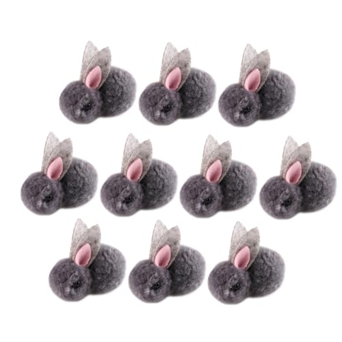 Abaodam 10 Stück Plüsch Häschen Bunny pummeluff Kuscheltier plüschhasen muttagsgeschenke Miniature krabbelndes Babyspielzeug Meerschweinchen Hasenpuppe selber Machen kleine Hasenpuppe Grey von Abaodam