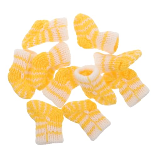Abaodam 10 Stück Puppensocken Puppenmode Winterkleidung Puppen Niedliche Puppenaccessoires Puppen Fashion Socken für Babypuppen lustige warme Socken Mini-Strümpfe Puppe Stricken Garn von Abaodam