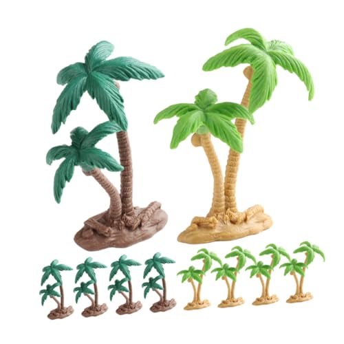 Abaodam 10 Stück Simuliertes Kokosnussbaummodell Artificial Tree Künstliche Bäume Mini-Landschaftsbaum Modellbäume Baumskulptur Baumbaumodell grüne Landschaft Landschaftsmodell Plastik von Abaodam