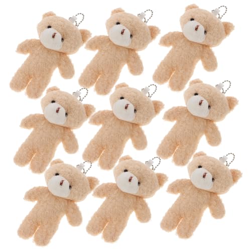 Abaodam 10 Stück Teddybär-anhänger Mini-kuscheltiere Masse Bär Schlüsselanhänger Plüsch Minibären Niedliche Schlüsselanhänger Für Rucksäcke Cartoon-bär Tragen -Fleece Beige von Abaodam