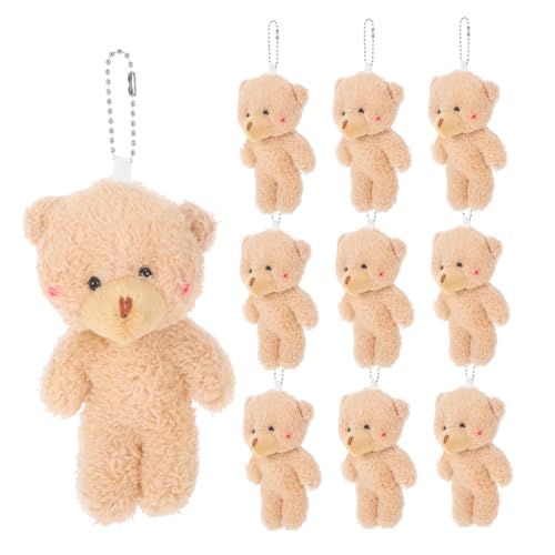 Abaodam 10 Stück Teddybärenschlüsselkette Mini Plüschschlüsselkette kleine Bärenpuppe Plüsch-Schlüsselanhänger DIY -Stofftier Bärenverzierung Plüsch-Minibär PP Baumwolle Hellbraun Abaodam 10 Stück Teddybärenschlüsselkette Mini Plüschschlüsselkette kleine Bärenpuppe Plüsch-Schlüsselanhänger DIY -Stofftier Bärenverzierung Plüsch-Minibär PP Baumwolle Hellbraun von Abaodam