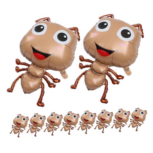 Abaodam 10 Stück Teiliges Ant Foil Balloon aus Aluminiumfolie Realistische Ameisenform Schnelle Befüllung Kinderfreundliche Partydekoration für Garten Shower Geburtstag Thematische von Abaodam