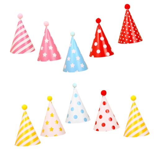 Abaodam 10 Stück Teiliges Bunte Geburtstagshüte für Erwachsene und Papier mit Farbenfrohen Pompons Langlebige Party Kopfbedeckungen für Fröhliche Feierlichkeiten und Familiengeburtstage Abaodam 10 Stück Teiliges Bunte Geburtstagshüte für Erwachsene und Papier mit Farbenfrohen Pompons Langlebige Party Kopfbedeckungen für Fröhliche Feierlichkeiten und Familiengeburtstage von Abaodam