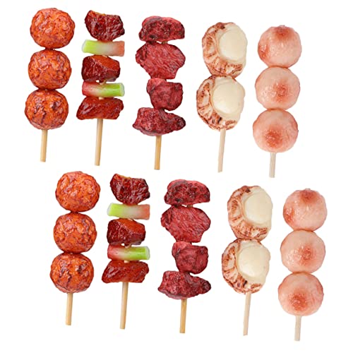 Abaodam 10 Stück Teiliges Fake Grillspielzeug Realistische Grill Spießmodelle für Dekoration und Fotorequisiten für Kindergarten und Heimgebrauch von Abaodam