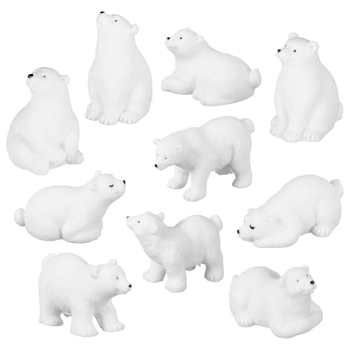 Abaodam 10 Stück Teiliges Figuren Niedliche Arktische Tierfiguren Verschiedenen Posen für Winterdekoration Lernspielzeug für Kleinkinder für von Abaodam