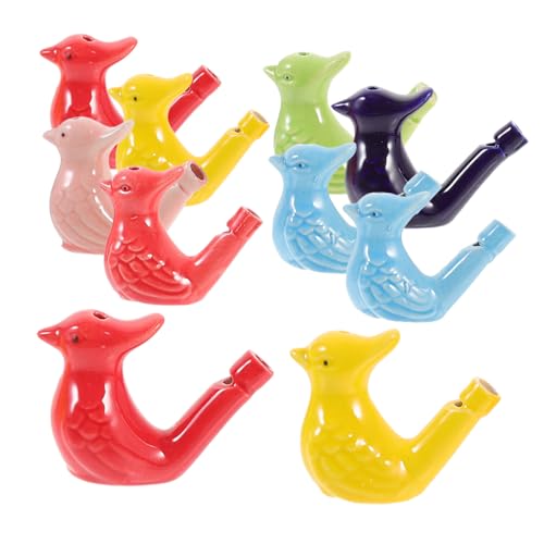Abaodam 10 Stück Teiliges Keramik Vogelpfeifen Wasserspielzeug Kinderpfeifen Niedliche Figurenpfeifen Pädagogisches Musikspielzeug zur Musikalischer Kreativität und Ästhetik von Abaodam
