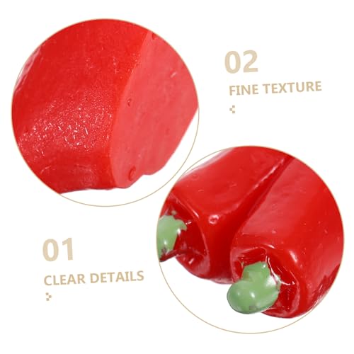 Abaodam 10 Stück Teiliges Künstliche Mini Chili Lebensechte Gemüsefigurine aus Hochwertigem Material Detailgetreues Design Kreative Fotorequisiten für Küchen und Dekorationszwecke von Abaodam