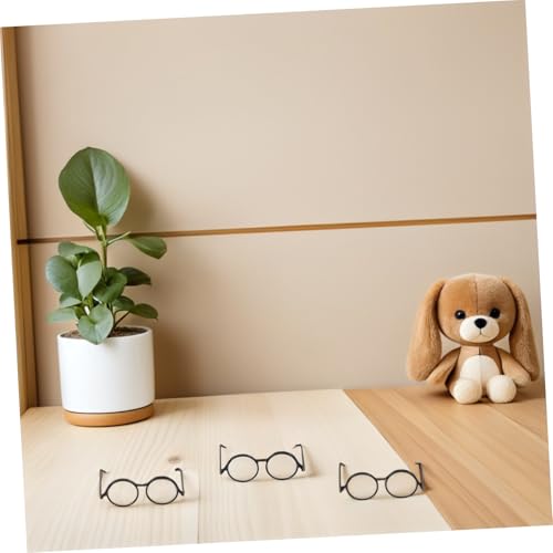 Abaodam 10 Stück Teiliges Metall Mini Brillen für Puppen Runde Schwarze Rahmen ohne Gläser Modische Puppenbrillen als Zubehör und Dekoration Leicht und Passend für Sammler und Kostüme von Abaodam