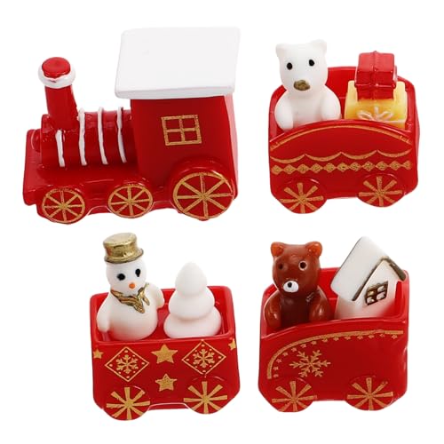 Abaodam 10 Stück Teiliges Mini Resin Holz Zug Dekorationsset mit Schneemann DIY Weihnachtsornamente für Tischdeko Festival Weihnachtsdeko Abaodam 10 Stück Teiliges Mini Resin Holz Zug Dekorationsset mit Schneemann DIY Weihnachtsornamente für Tischdeko Festival Weihnachtsdeko von Abaodam