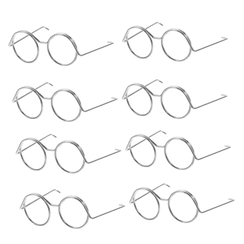 Abaodam 10 Stück Teiliges Miniatur Puppenbrillen Metallrahmen ohne Gläser Leichte Eyeglass Frames als Puppenaccessoire für Fotos und Puppenkleidung von Abaodam