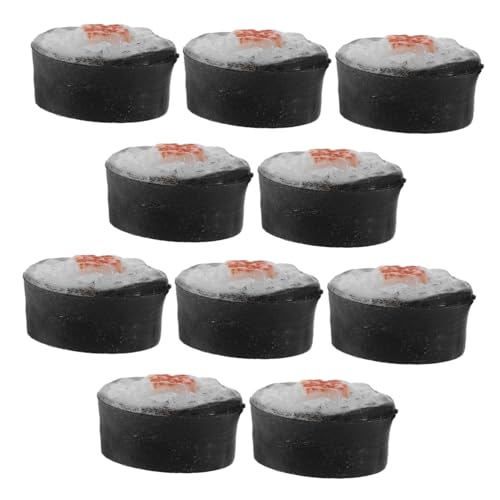 Abaodam 10 Stück Teiliges Miniatur Sushi Set Künstliche Onigiri Formen Lebensechte Japanische Requisiten DIY Puppenhaus Dekoration Spielerisches Bastelset für Erwachsene von Abaodam