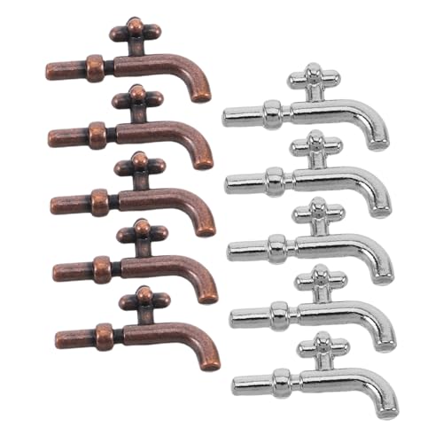 Abaodam 10 Stück Teiliges Miniatur Waschbecken Wasserhahn Retro Dollhouse Küchenarmatur aus Legierung Realistische Miniatur Badarmaturen für Puppenhaus Dekor Kreative Abaodam 10 Stück Teiliges Miniatur Waschbecken Wasserhahn Retro Dollhouse Küchenarmatur aus Legierung Realistische Miniatur Badarmaturen für Puppenhaus Dekor Kreative von Abaodam
